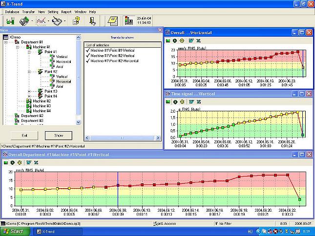 VMI X-Trend rezgéselemző szoftver