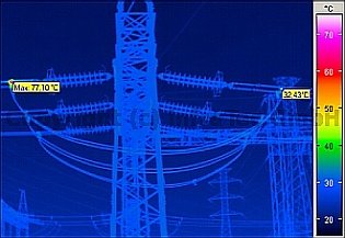 Villamos berendezések termográfiája, mérési tanácsok - Távvezeték mérése (forrás: Infratec)