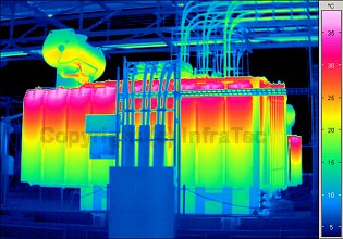 Villamos berendezések termográfiája - Transzformátor (forrás: Infratec)