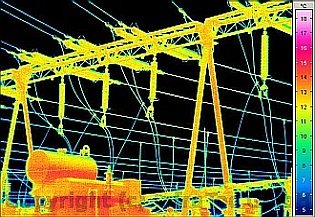 Villamos berendezések termográfiája - Alállomás vizsgálata (forrás: Infratec)