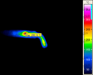 Image of a soldering iron with very poor focus (max. value: 280 °C)