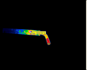 Image of a soldering iron with perfect focus (max. value: 428 °C)
